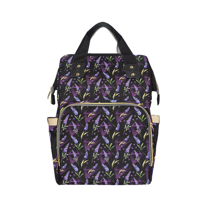 Lavender Pattern Print Design LV07 Diaper Bag Backpack