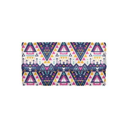 Pink Tribal Aztec native american Women's Trifold Wallet