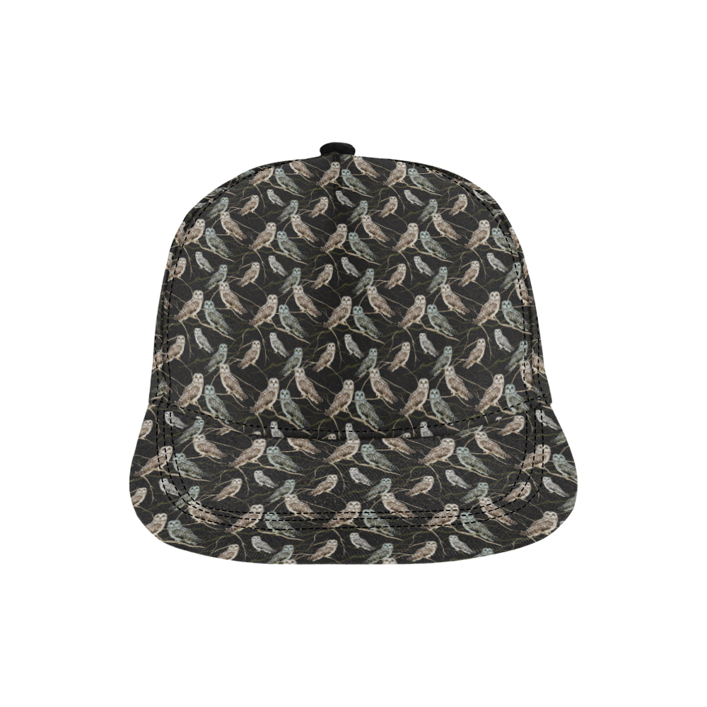 Owl Branch Themed Design Print Snapback Cap