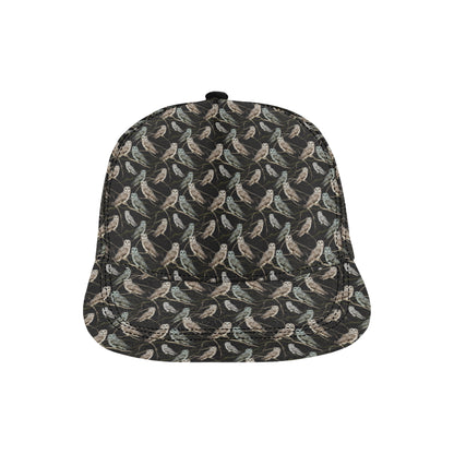 Owl Branch Themed Design Print Snapback Cap