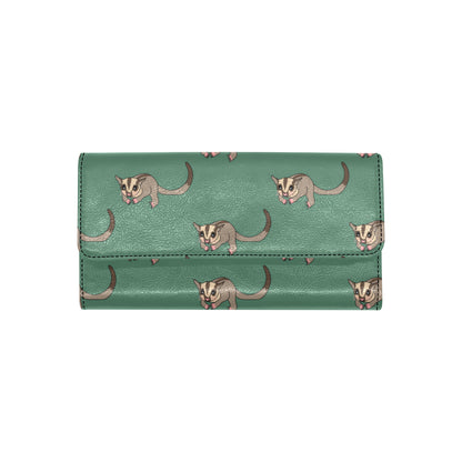 Sugar Glider Pattern Print Design 01 Women's Trifold Wallet