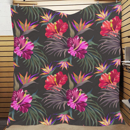 Hibiscus Pattern Print Design HB014 Premium Quilt