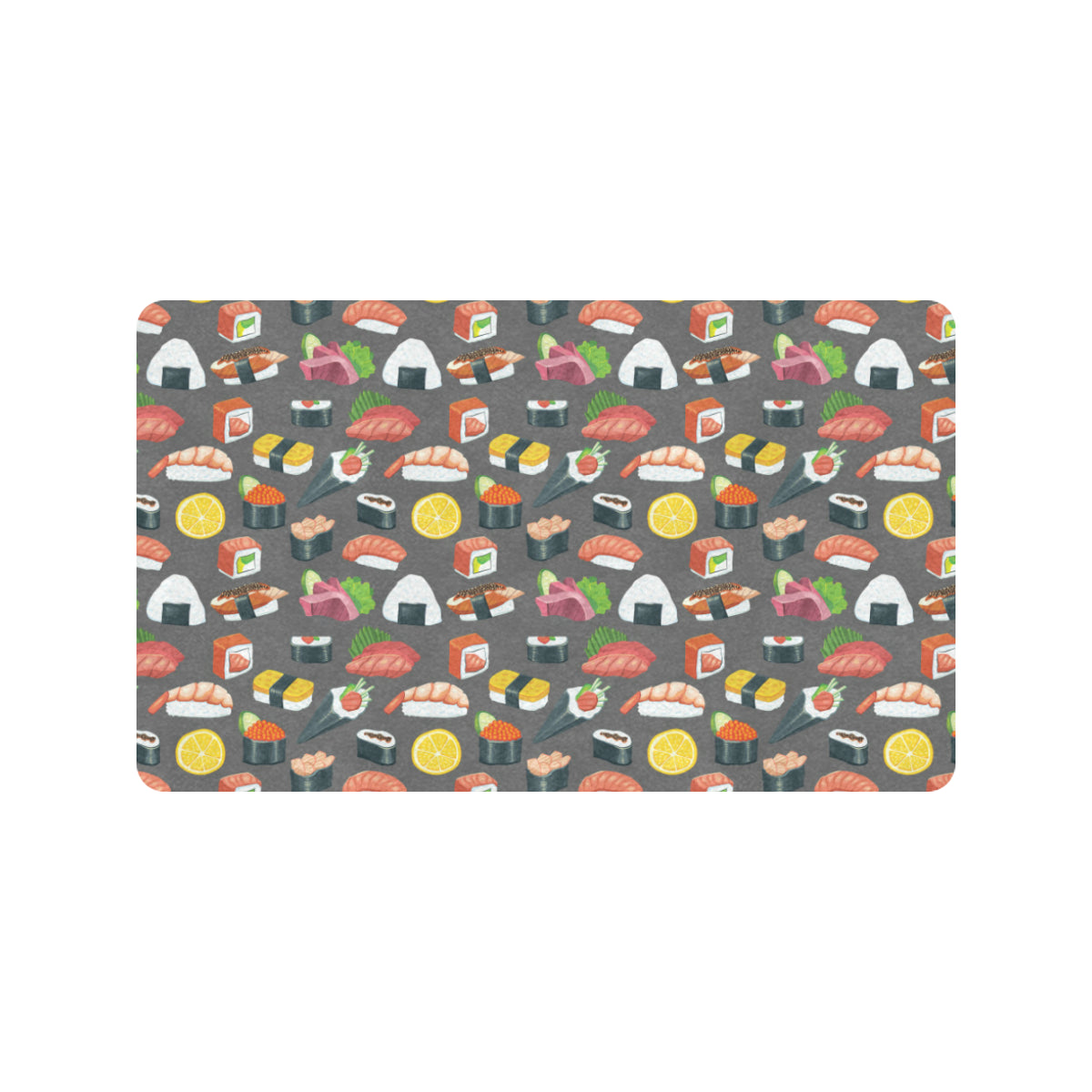 Sushi Pattern Print Rubber Doormat