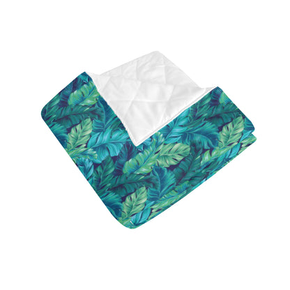 Banana Leaf Pattern Print Design 06 Premium Quilt