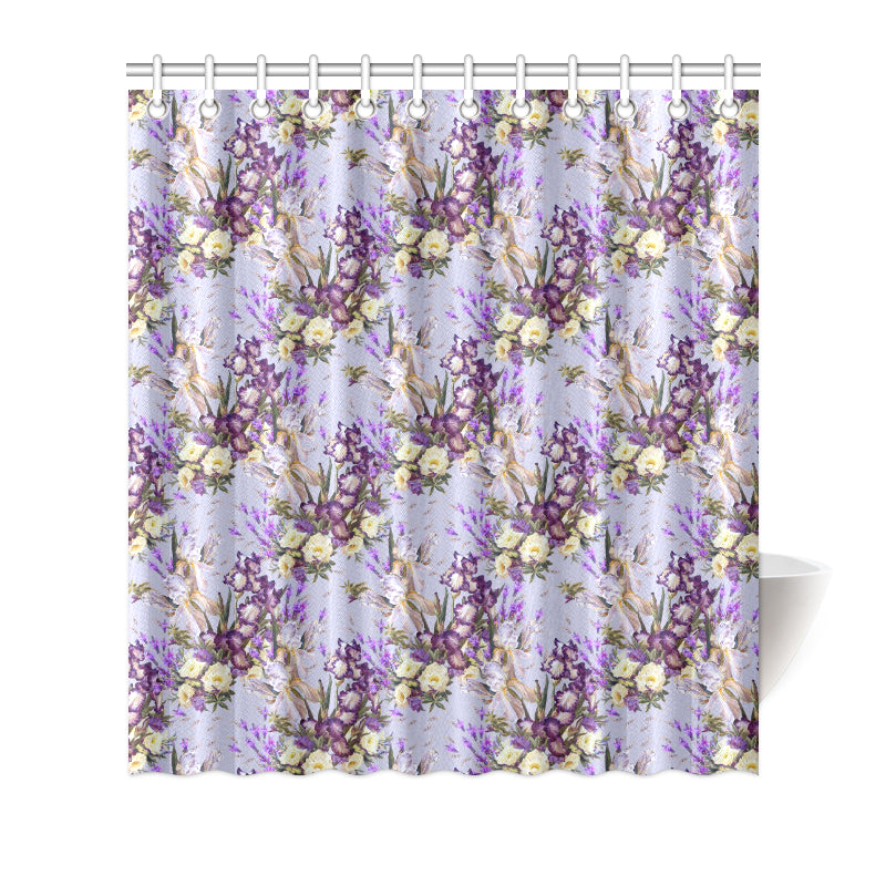 Iris Pattern Print Design IR07 Shower Curtain