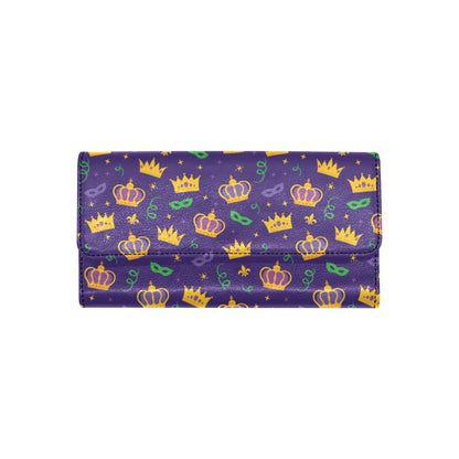 Mardi Gras Pattern Print Design 03 Women's Trifold Wallet