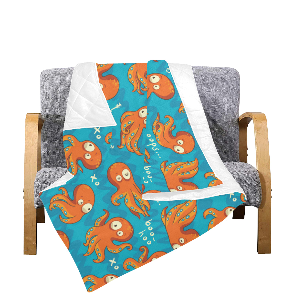 Octopus Pattern Print Design A02 Premium Quilt