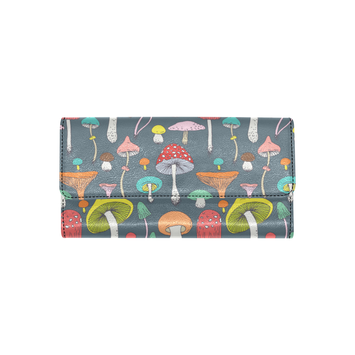 Mushroom Pattern Print Design A03 Women's Trifold Wallet
