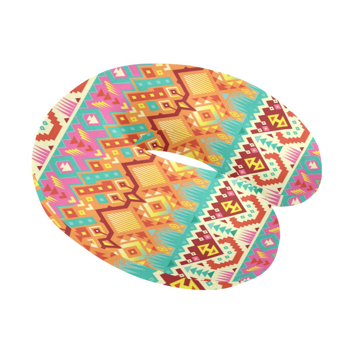 Aztec Pattern Print Design 03 U-Shaped Travel Neck Pillow