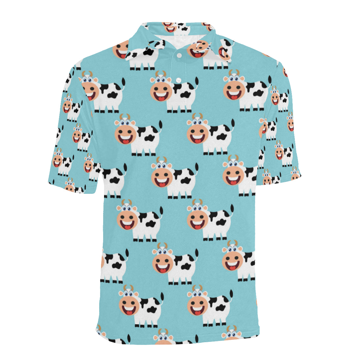 Cattle Cute Pattern Print Design 01 Men Polo Shirt