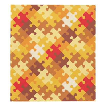 Puzzle Pattern Print Design A01 Premium Quilt