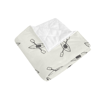 Kayak Pattern Print Design 01 Premium Quilt