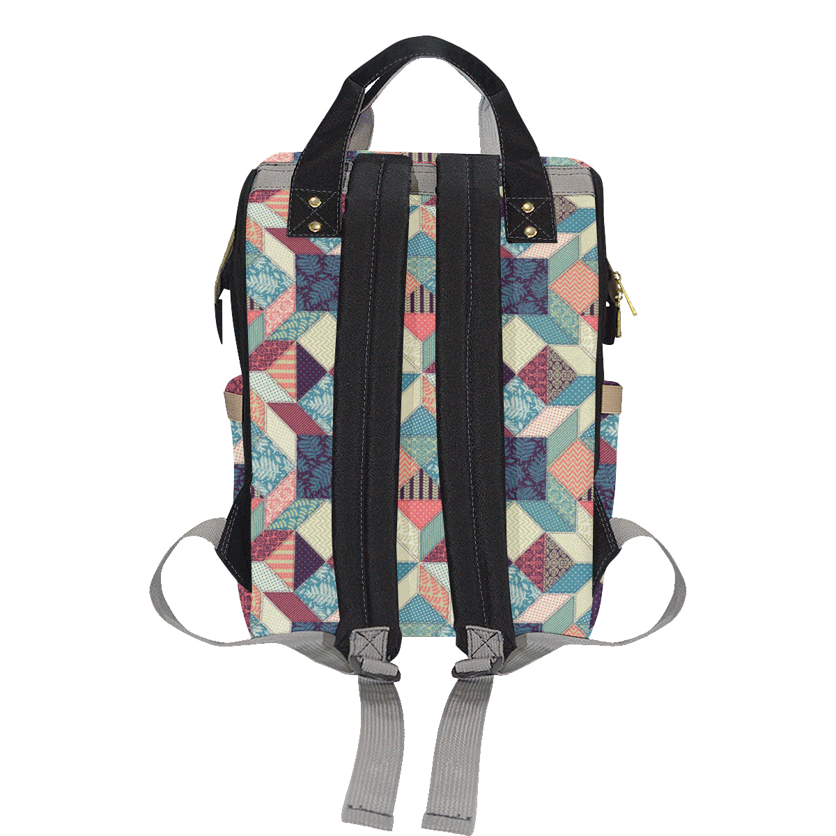 Patchwork Pattern Print Design 02 Diaper Bag Backpack