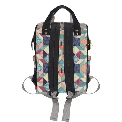 Patchwork Pattern Print Design 02 Diaper Bag Backpack