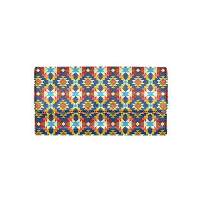 Aztec Pattern Print Design 01 Women's Trifold Wallet