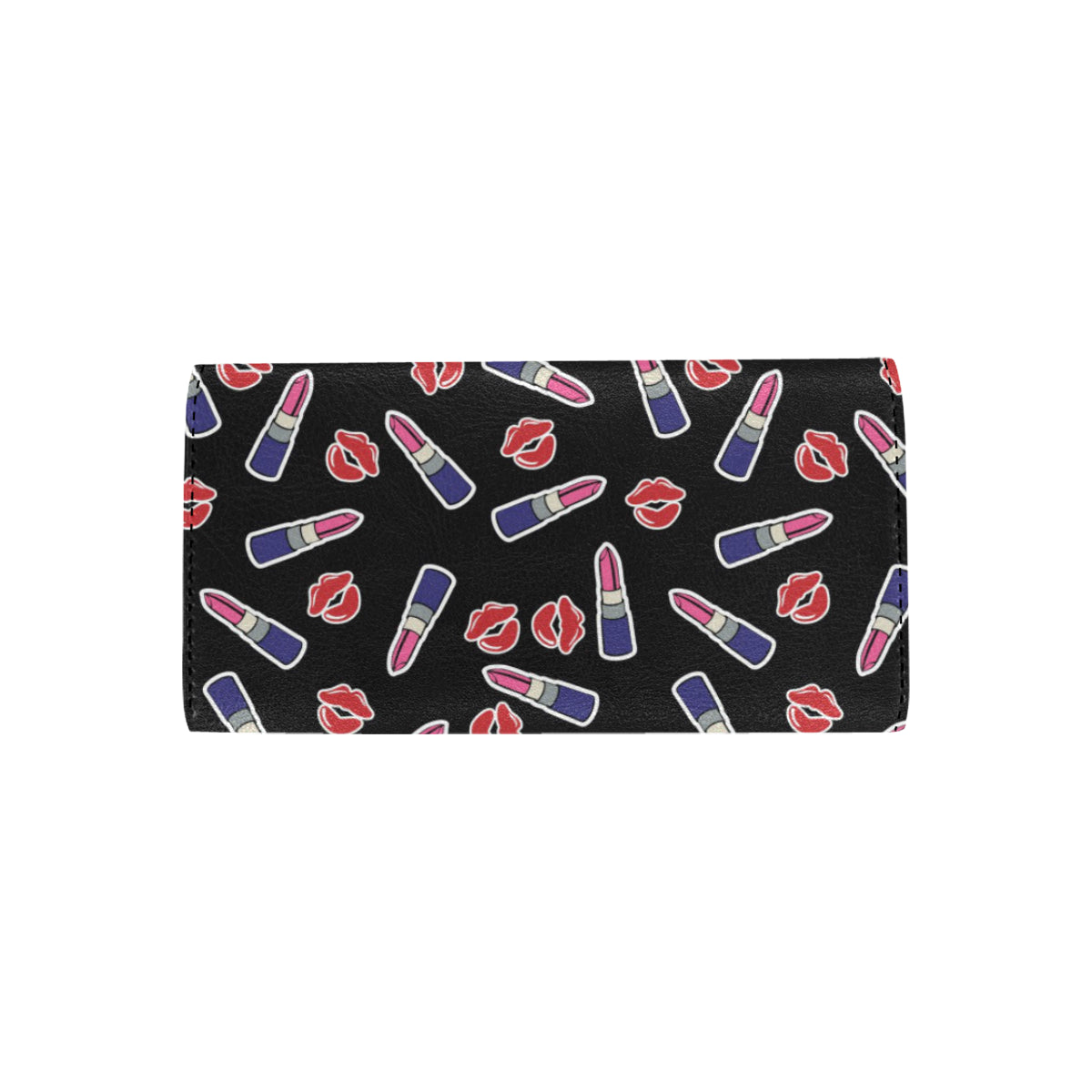 Lipstick Pattern Print Design LT01 Women's Trifold Wallet