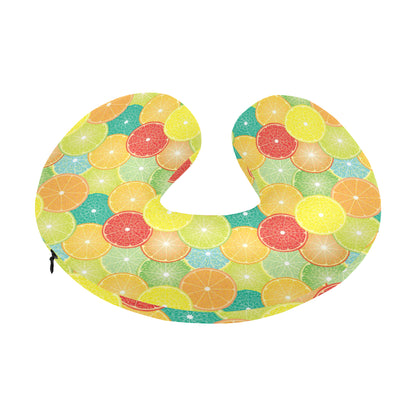 Citrus Pattern Print Design 01 U-Shaped Travel Neck Pillow