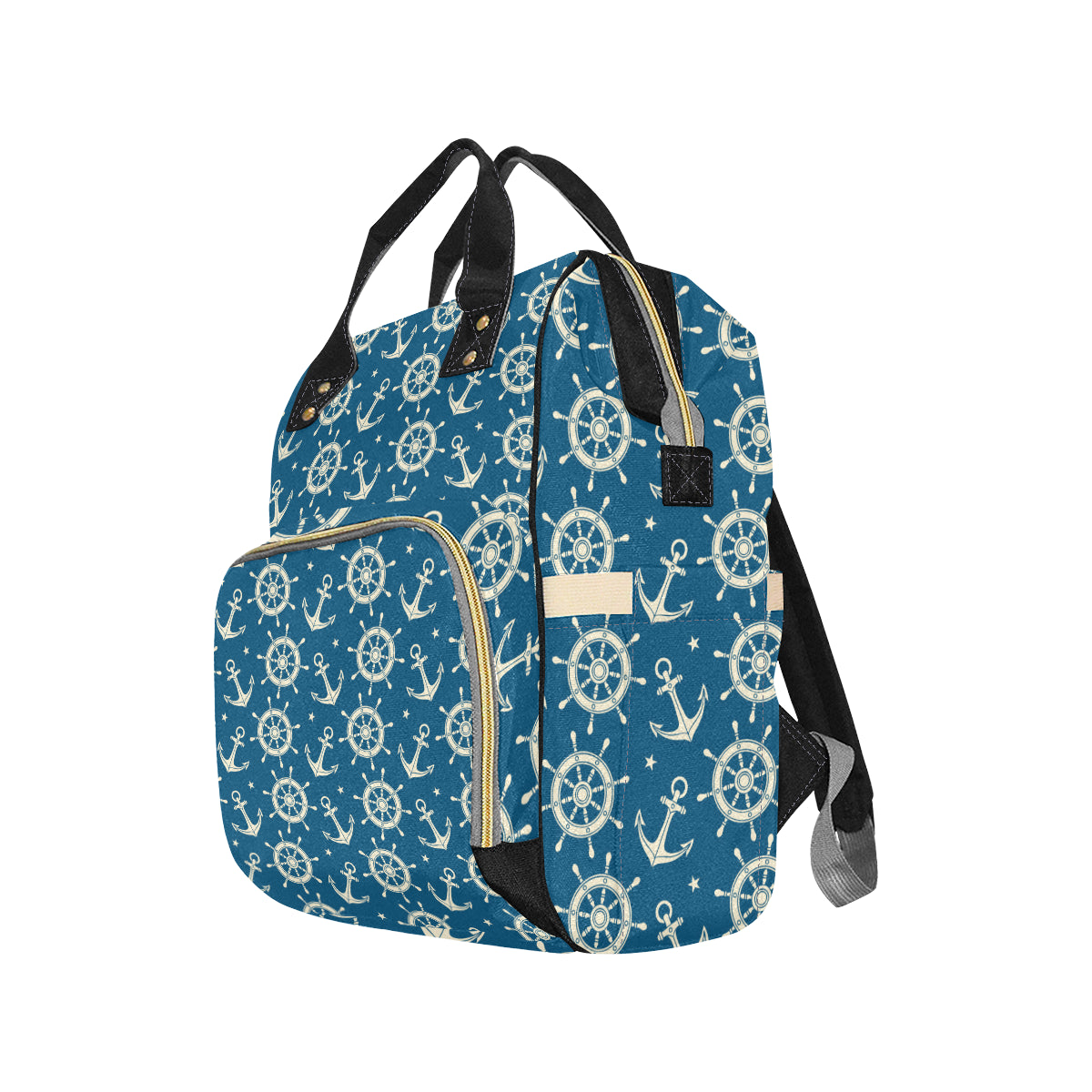 Anchor Pattern Print Design 01 Diaper Bag Backpack