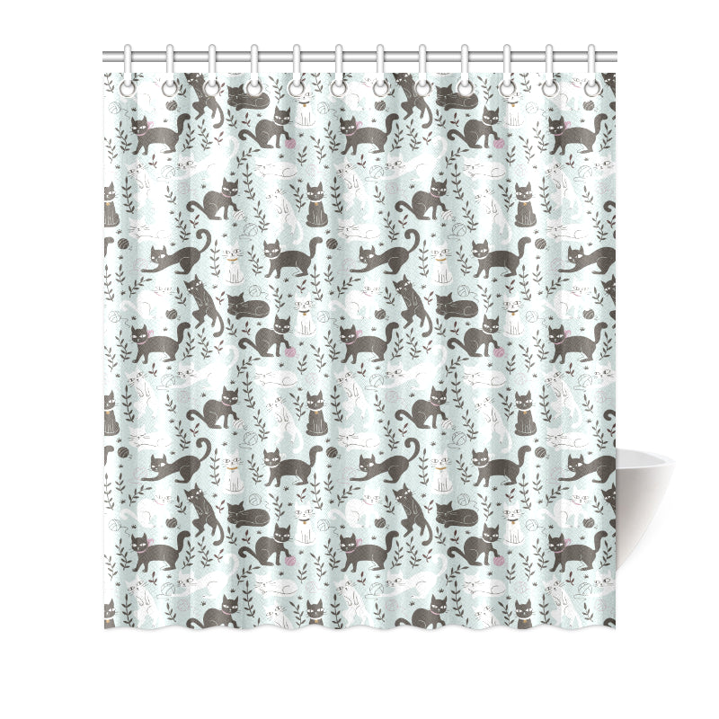 Cat Pattern Print Design 08 Shower Curtain