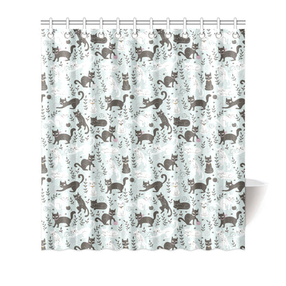 Cat Pattern Print Design 08 Shower Curtain
