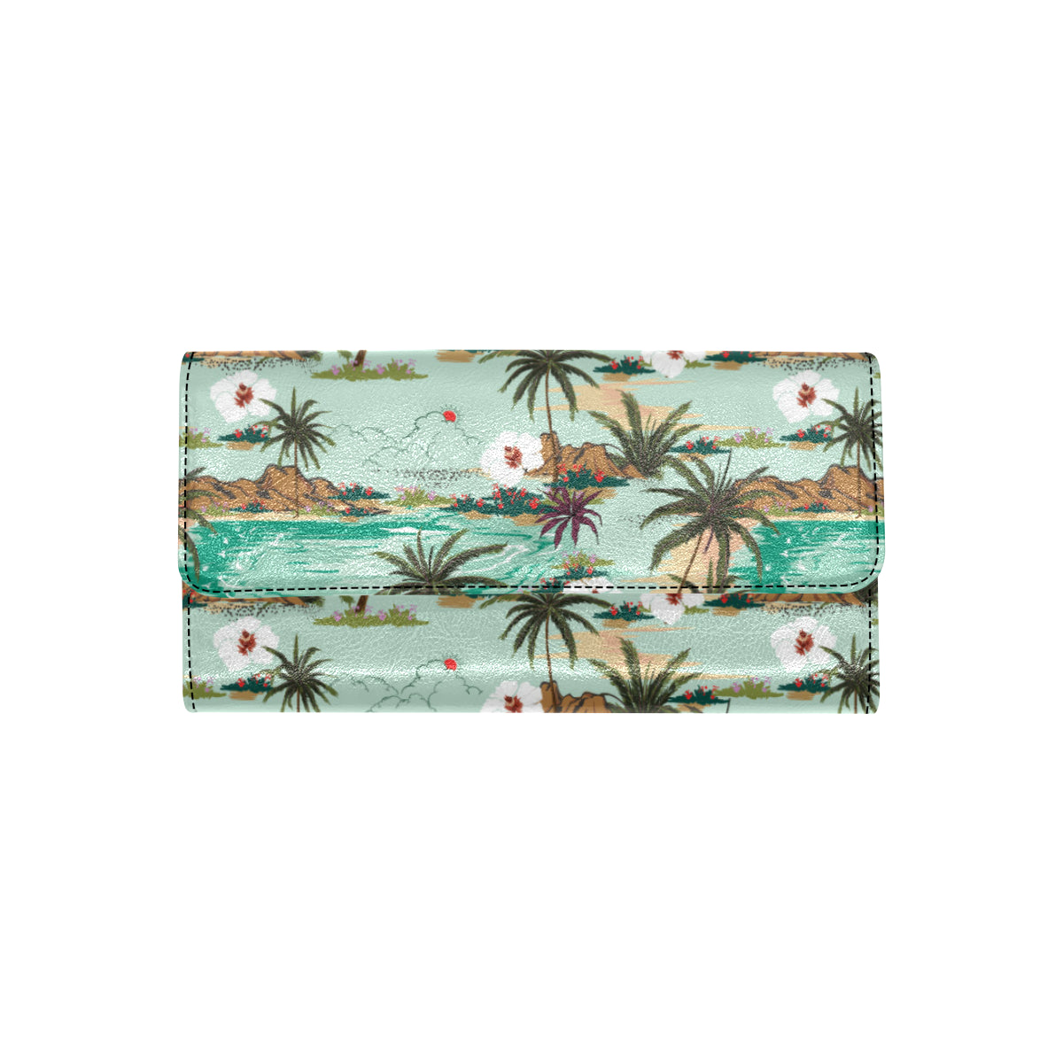Pacific island Pattern Print Design A03 Women's Trifold Wallet