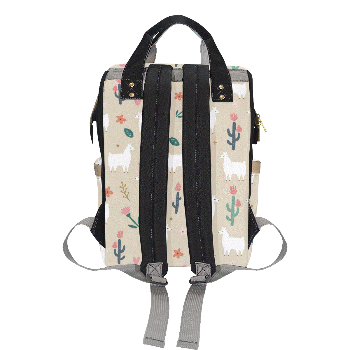 Llama Cactus Pattern Print Design 09 Diaper Bag Backpack