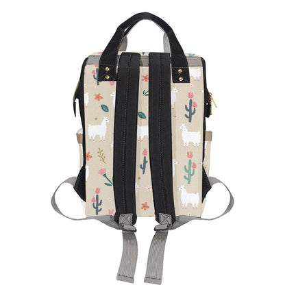 Llama Cactus Pattern Print Design 09 Diaper Bag Backpack