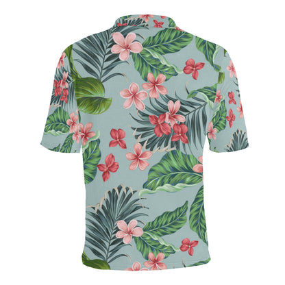 Plumeria Pattern Print Design PM027 Men Polo Shirt