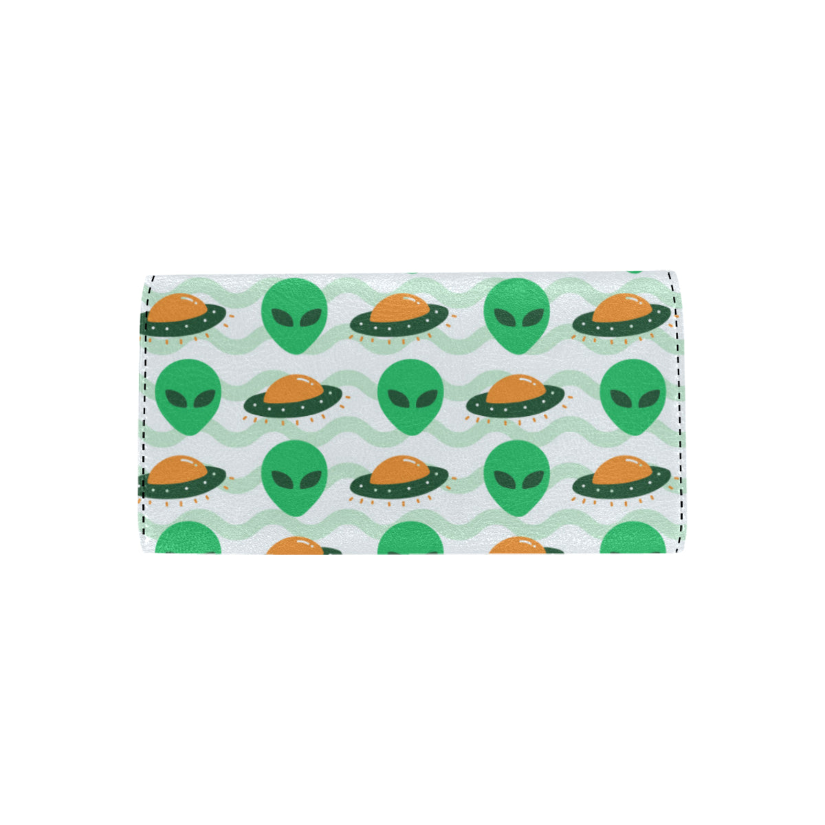 Alien UFO Pattern Print Design 04 Women's Trifold Wallet