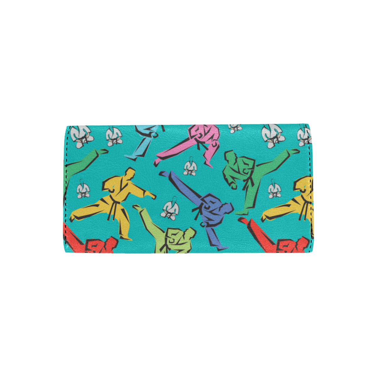 Judo Pattern Print Design 01 Women's Trifold Wallet