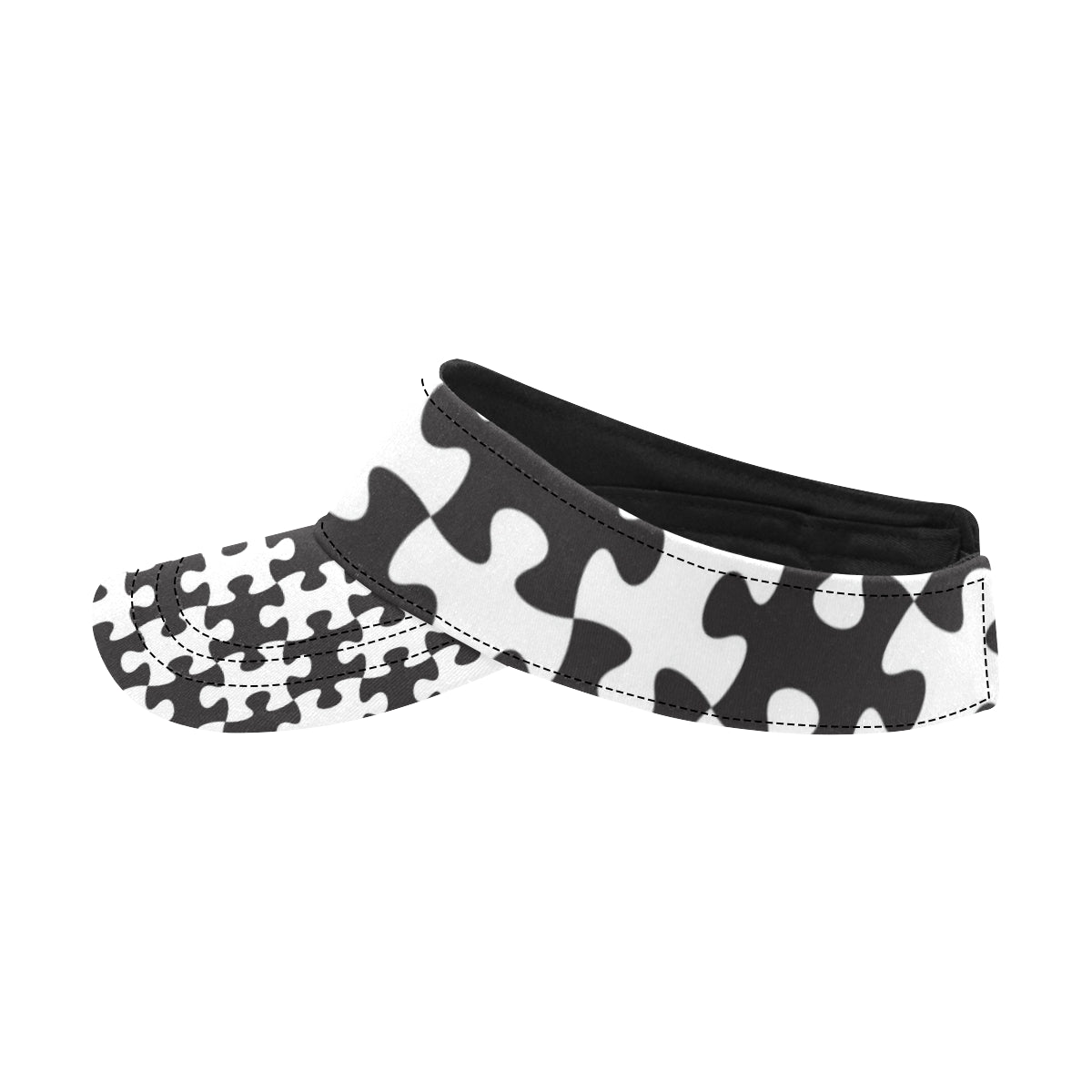 Puzzle Black White Pattern Print Design A02 Unisex Sun Visor