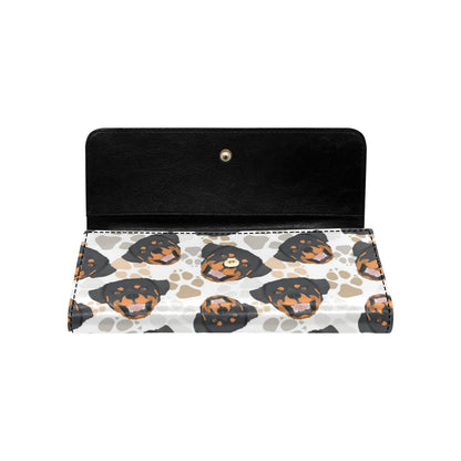 Rottweiler Pattern Print Design A03 Women's Trifold Wallet