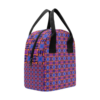 kaleidoscope Purple Orange Print Design Insulated Lunch Bag