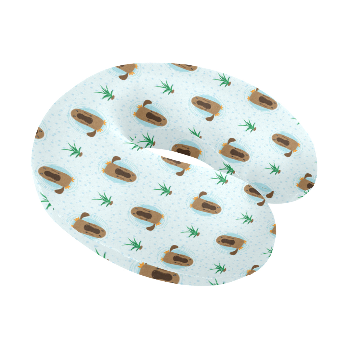 Platypus Pattern Print Design A04 U-Shaped Travel Neck Pillow