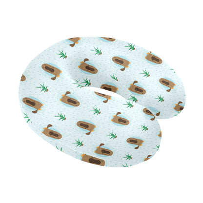 Platypus Pattern Print Design A04 U-Shaped Travel Neck Pillow