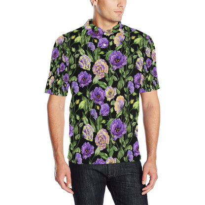 Lisianthus Pattern Print Design LT02 Men Polo Shirt