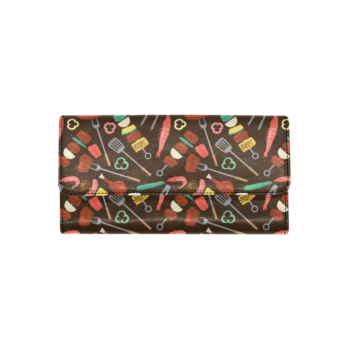 Barbecue Pattern Print Design 05 Women's Trifold Wallet