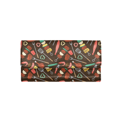 Barbecue Pattern Print Design 05 Women's Trifold Wallet
