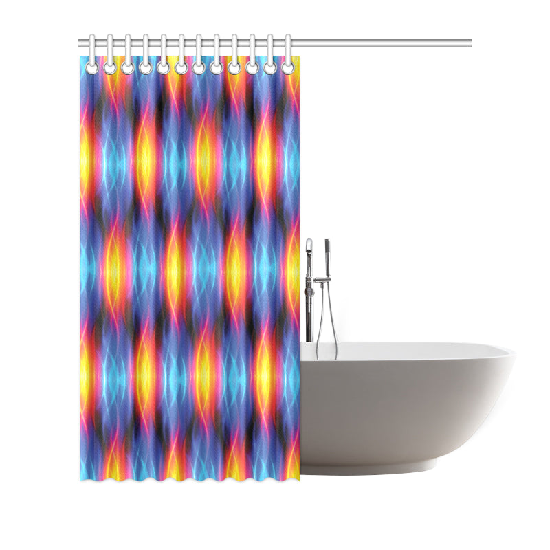 Flame Fire Blue Design Print Shower Curtain