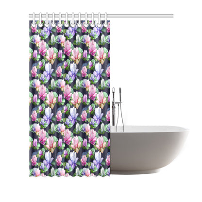 Lotus Flower Print Design Shower Curtain