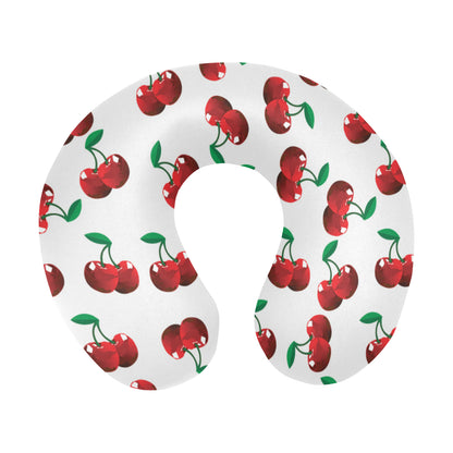 Cherry Pattern Print Design 01 U-Shaped Travel Neck Pillow