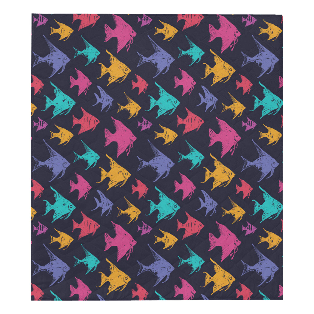 Angelfish Colorful Pattern Print Design 03 Premium Quilt