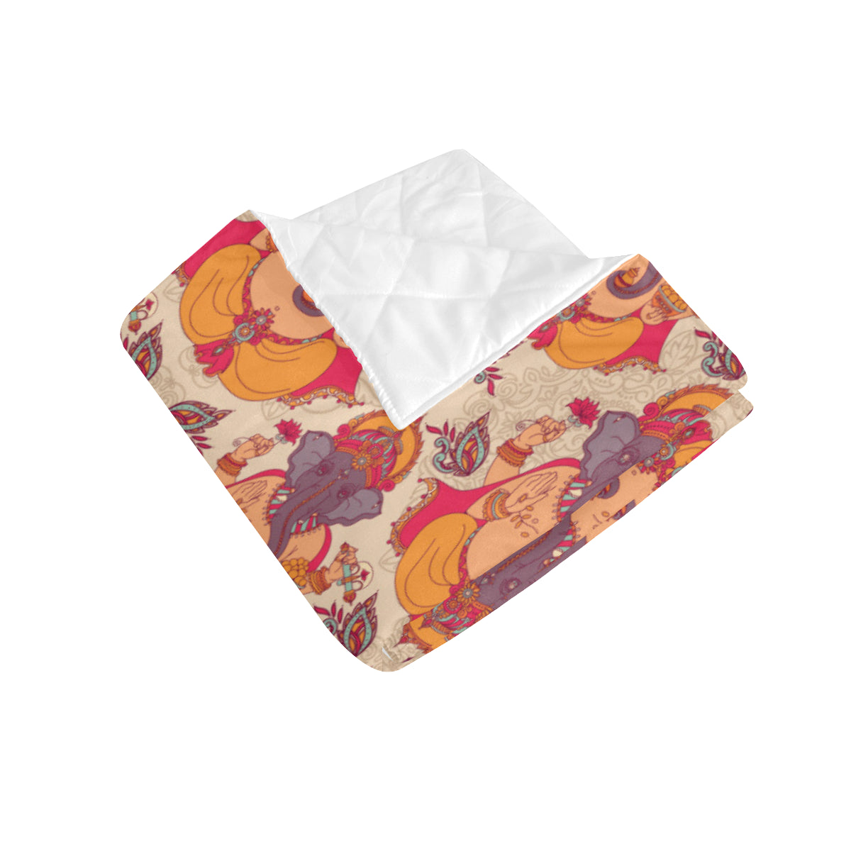 Ganesha Indian Pattern Print Design 02 Premium Quilt