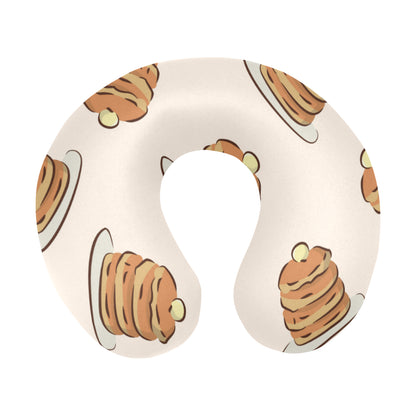 Pancake Pattern Print Design A01 U-Shaped Travel Neck Pillow