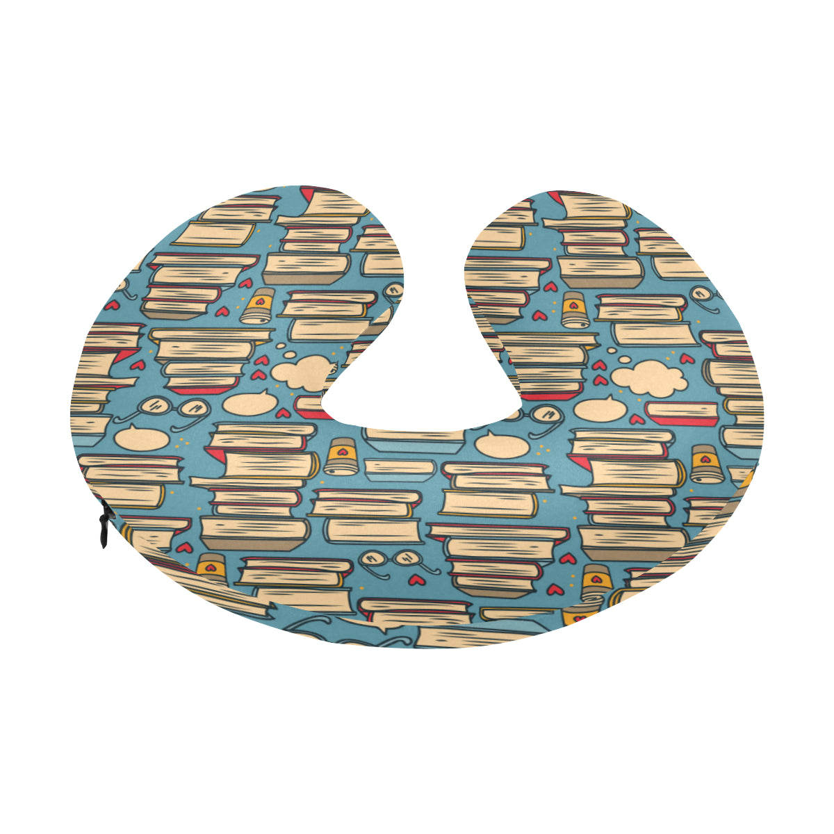 Book Pattern Print Design 03 U-Shaped Travel Neck Pillow