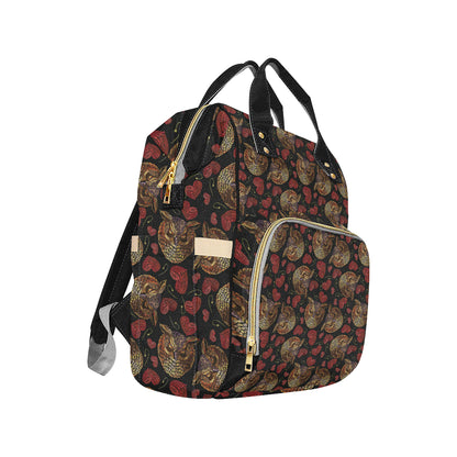Owl Pattern Print Design A08 Diaper Bag Backpack