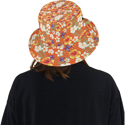 Tropical Flower Pattern Print Design TF027 Unisex Bucket Hat