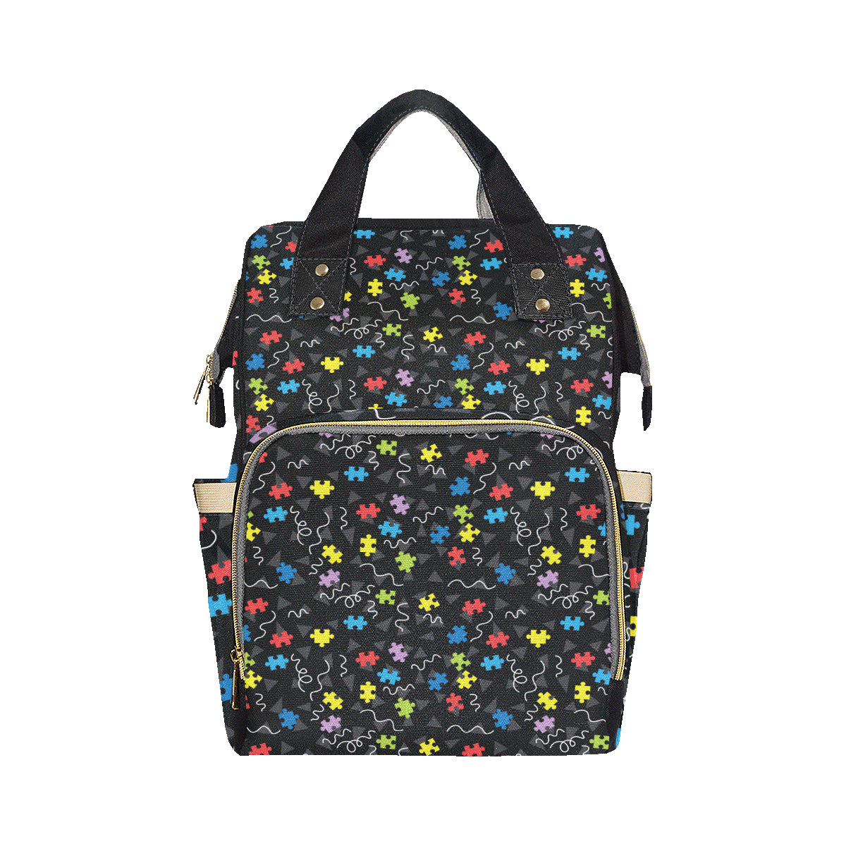 Autism Awareness Pattern Print Design 01 Diaper Bag Backpack