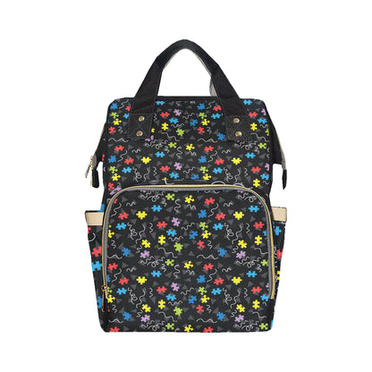 Autism Awareness Pattern Print Design 01 Diaper Bag Backpack