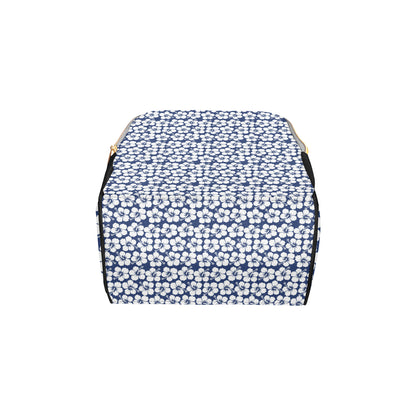 Hibiscus Blue Hawaiian Flower Pattern Diaper Bag Backpack